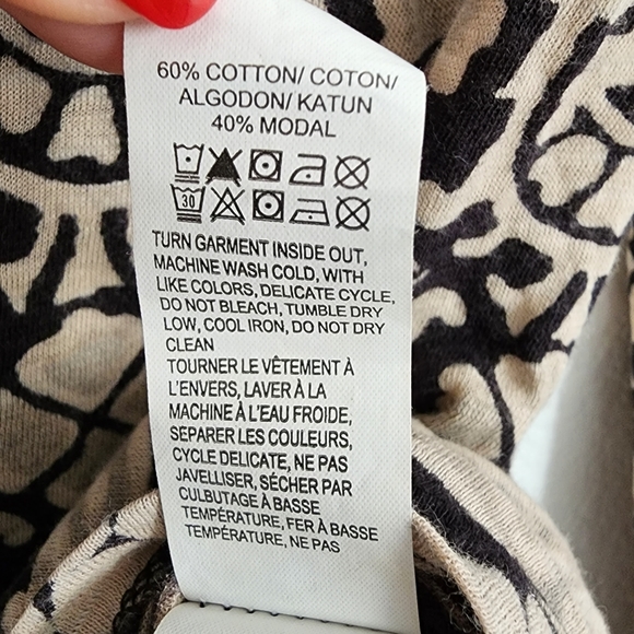 C Lucky brand beige&black boho style top sz L - Picture 7 of 9